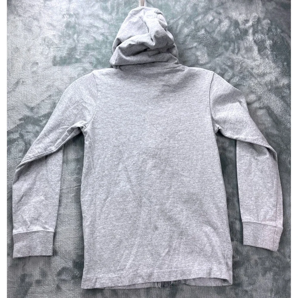 Nike Kids Small Gray Blue Full‎ Zip Hoodie Cotton Logo AA6628-063